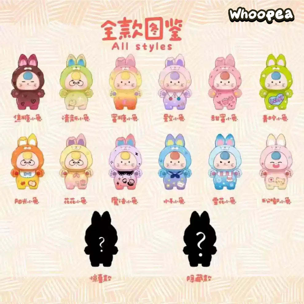 Baby Three-Dopamine Rabbit Cute Series Mini Bean, Blind Box