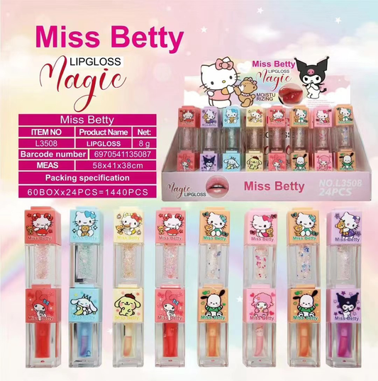Sanrio Lip Gloss, 2 in 1, Glittering and Color-changing