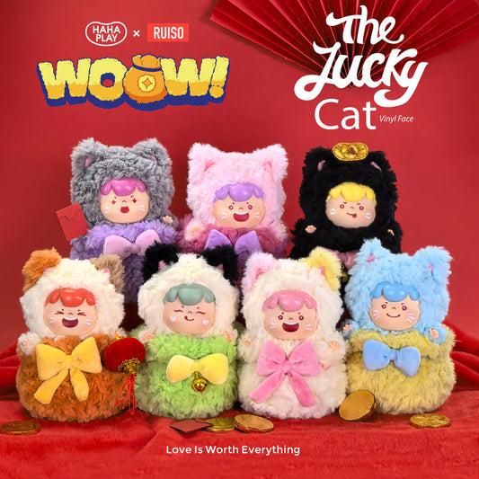 WOOW The Lucky Cat Series Vinyl Face Plush Dolls, Blind Box