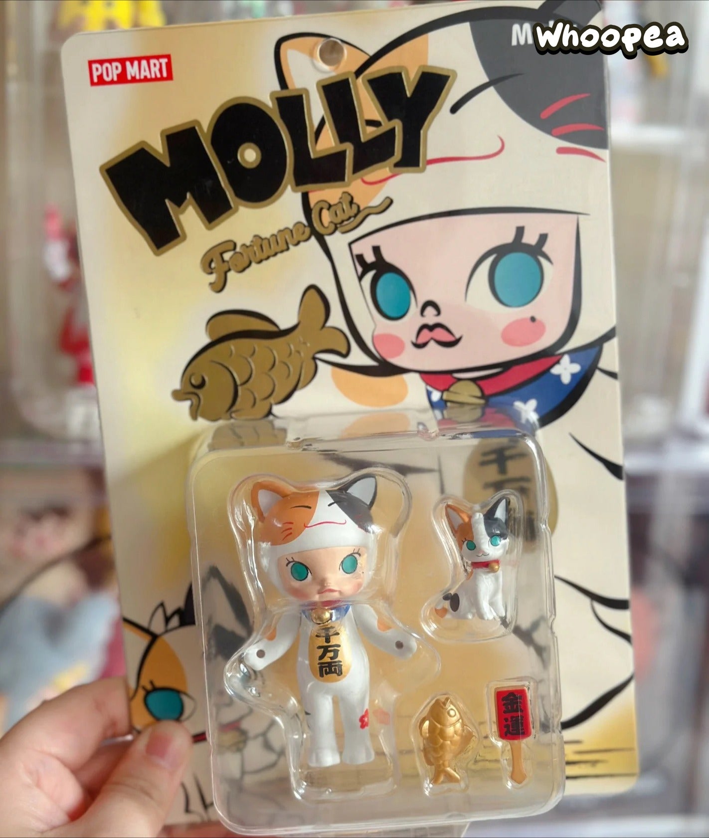 POP MART Molly Lucky Cat Figurine Hanging Card