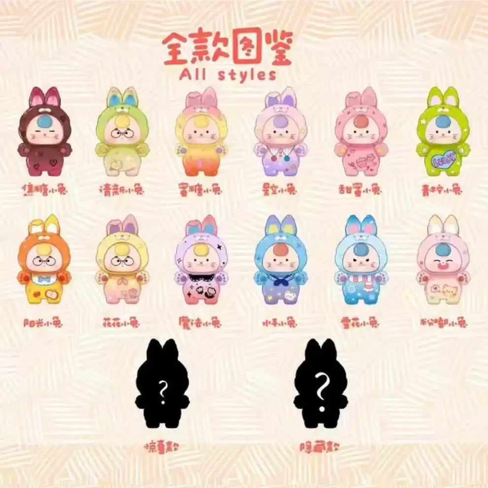 Baby Three-Dopamine Rabbit Cute Series Mini Bean, Blind Box