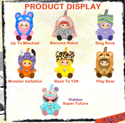 WAKUKU Fuzzy Trendy Fun Party Series Plush Dolls, Blind Box